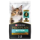 Purina Pro Plan Kitten Shredded Blend Chicken & Rice Formula Dry Cat Food, 3-lb bag