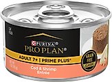 Purina Pro Plan Prime Plus 7+ Classic Cod & Shrimp Grain-Free Entree Canned Cat Food, 3-oz, case of 24
