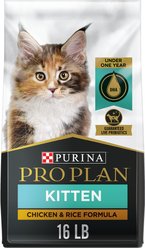 Purina Pro Plan Kitten Chicken & Rice Formula Dry Cat Food, 16-lb bag