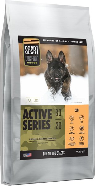 Sport Dog Food Active Series Cub Buffalo & Oatmeal Formula Dry Dog Food, 30-lb bag slide 1 of 9