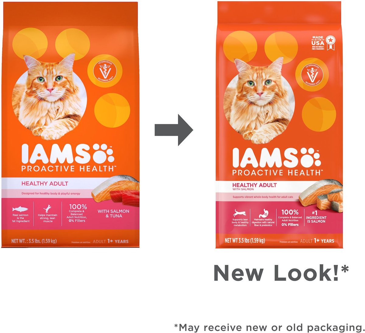 IAMS ProActive Health Salmon Recipe Adult Dry Cat Food, 3.5-lb bag ...