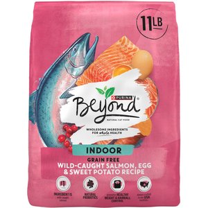 Purina Beyond Simply Indoor Wild-Caught Salmon, Egg & Sweet Potato Recipe Grain-Free Dry Cat Food, 11-lb bag