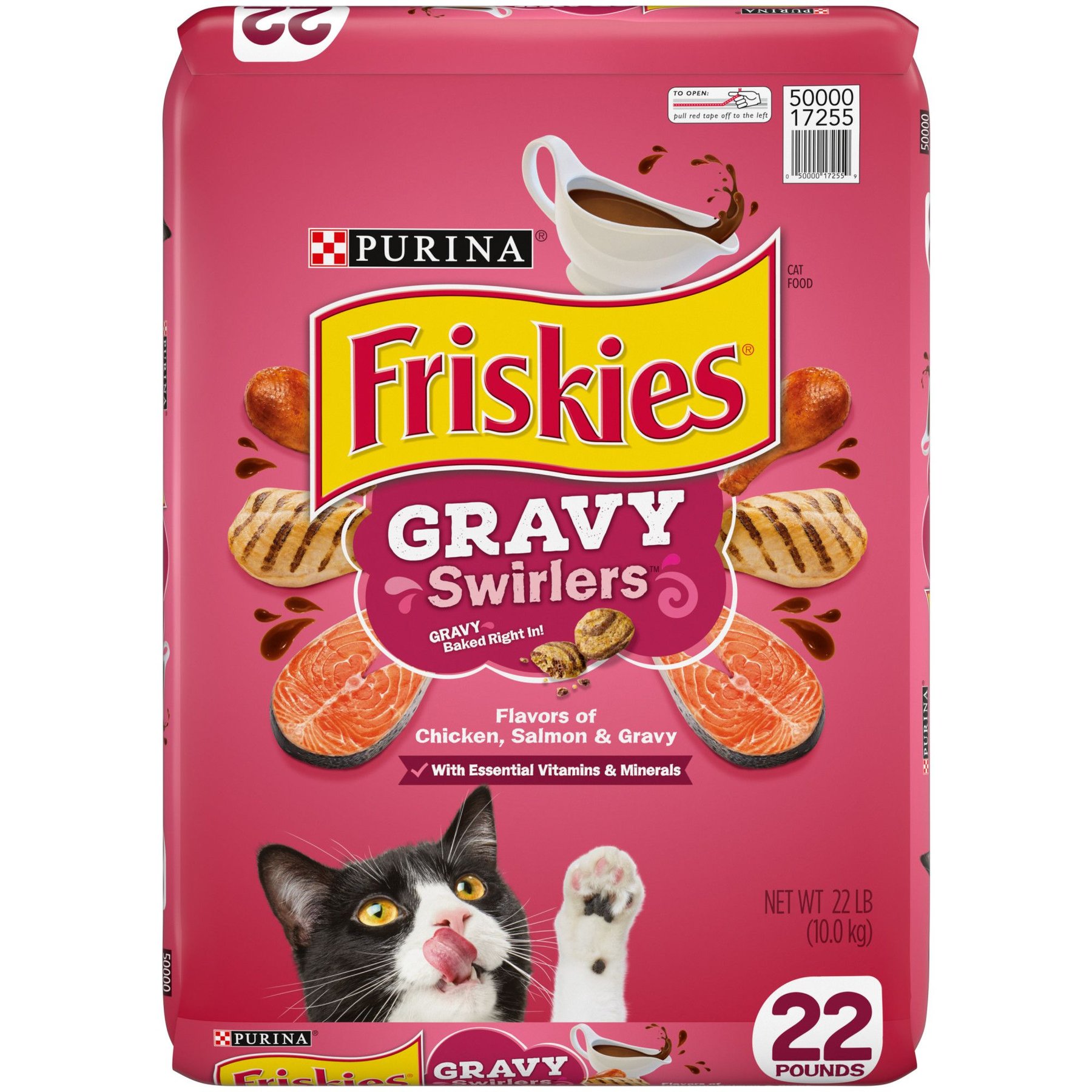 FRISKIES Gravy Swirlers Chicken Salmon Flavor Dry Cat Food 22