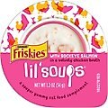 Friskies Lil' Soups with Sockeye Salmon in a Velvety Chicken Broth Cat Food Topper, 1.2-oz cup, case of 8