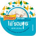 Friskies Lil' Soups with Tuna in a Velvety Chicken Broth Lickable Cat Treats, 1.2-oz cup, case of 8