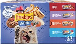 Friskies Shreds in Gravy Variety Pack Canned Cat Food, 5.5-oz can, case of 40