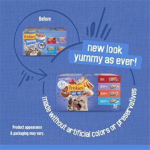 Friskies Shreds in Gravy Variety Pack Canned Cat Food, 5.5-oz can, case of 40