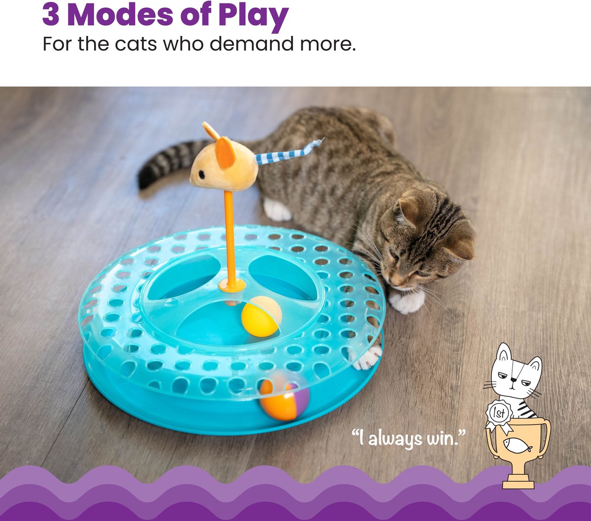 Catstages Cheese Chase II Cat Toy with Catnip