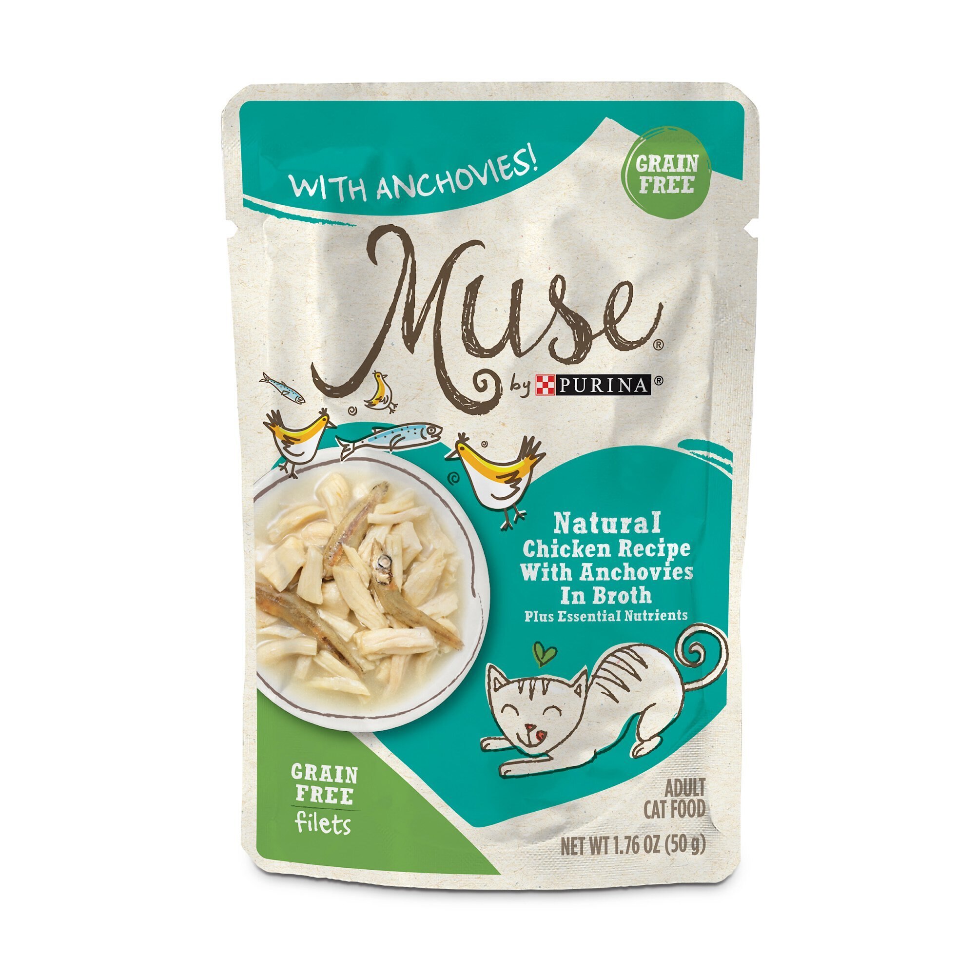 PURINA MUSE Natural Chicken Recipe with Anchovies in Broth Wet Cat