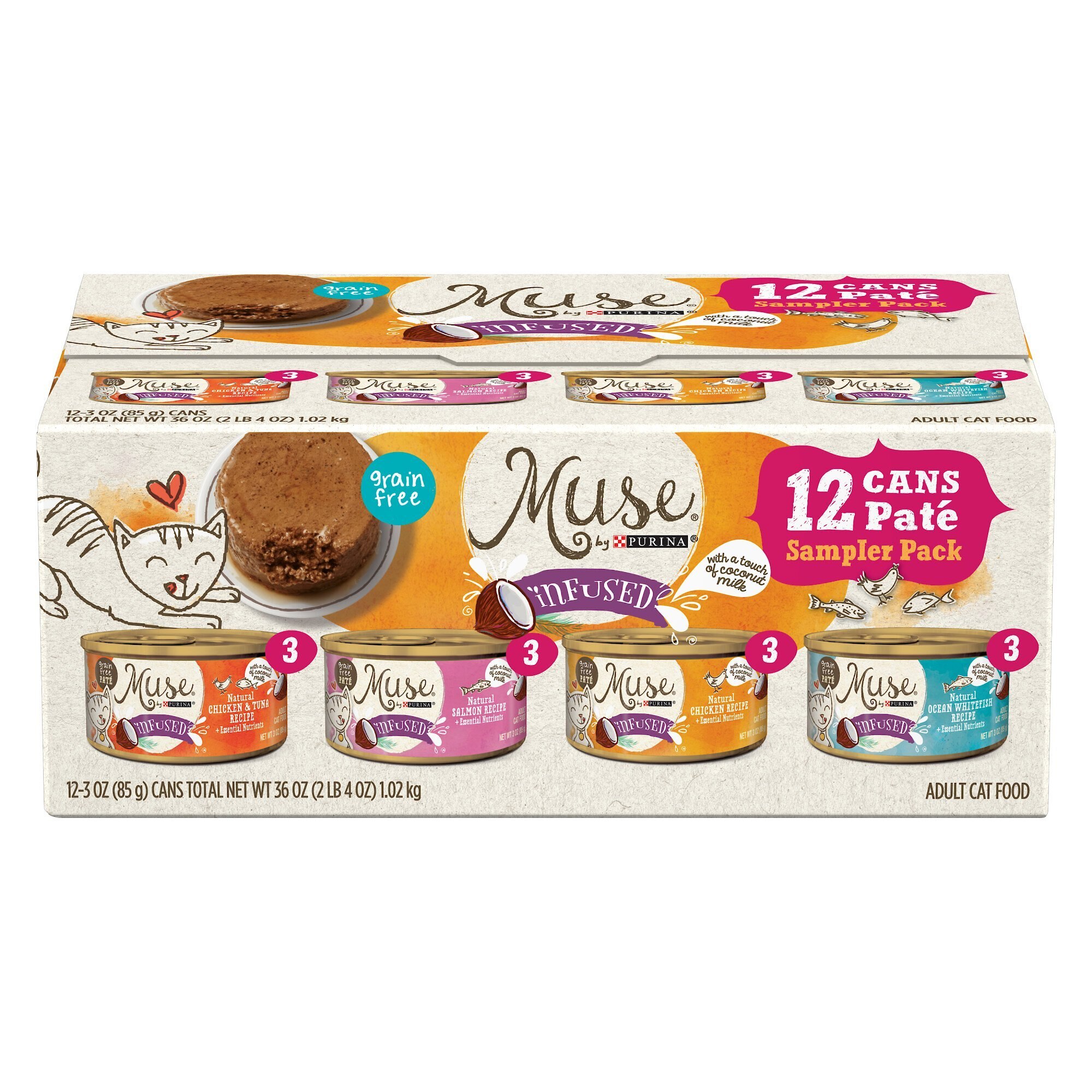 Purina Muse Natural Recipes in Gravy Variety Pack Canned Cat Food