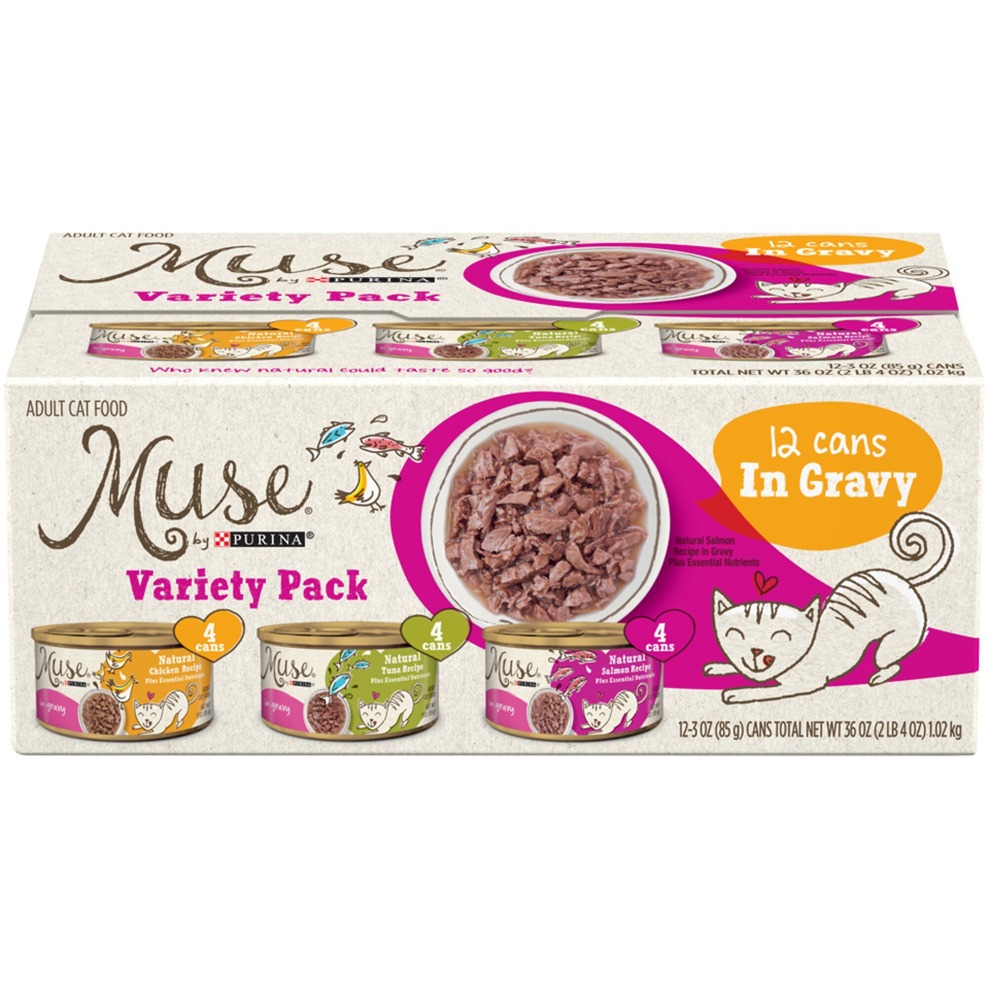 PURINA MUSE Natural Recipes in Gravy Variety Pack Canned Cat Food