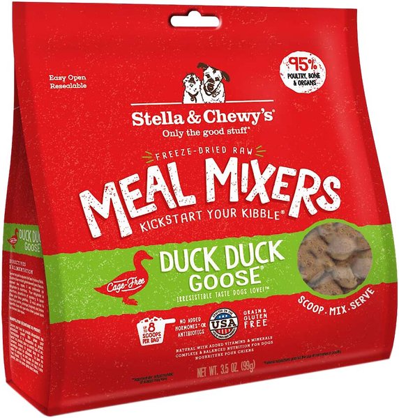 Stella & Chewy's Duck Duck Goose Meal Mixers Freeze-Dried Raw Dog Food Topper, 3.5-oz bag slide 1 of 9