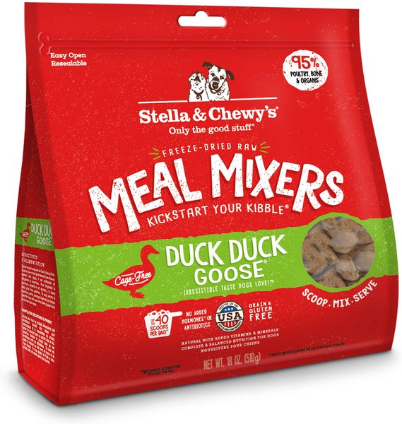 Stella & Chewy's Duck Duck Goose Meal Mixers Freeze-Dried Raw Dog Food Topper, 18-oz bag slide 1 of 9