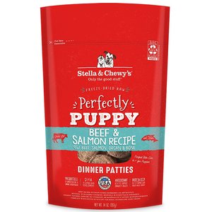 Stella & Chewy’s Perfectly Puppy Beef & Salmon Dinner Patties Freeze-Dried Raw Dog Food, 14-oz bag