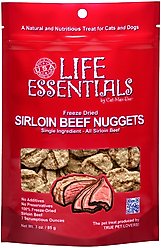 Cat-Man-Doo Life Essentials Sirloin Beef Nuggets Freeze-Dried Cat & Dog Treats, 3-oz bag