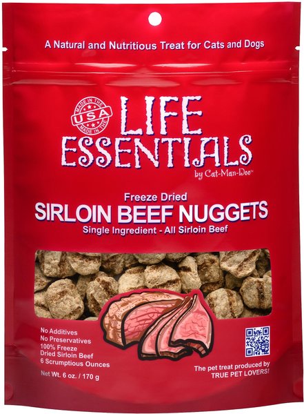 Cat-Man-Doo Life Essentials Sirloin Beef Nuggets Freeze-Dried Cat & Dog Treats, 6-oz bag slide 1 of 5
