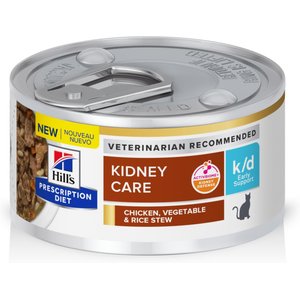 Hill's Prescription Diet k/d Early Support Chicken Canned Cat Food, 2.9-oz, case of 24
