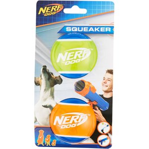 Nerf Dog Squeaker TPR Tennis Ball Dog Toy, 2 pack, Medium
