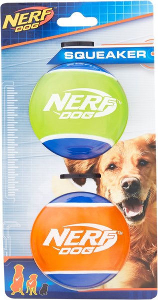 Nerf Dog Squeaker TPR Tennis Ball Dog Toy, 2 pack, Large slide 1 of 6