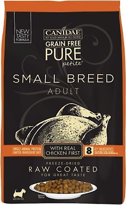 CANIDAE PURE Petite Adult Small Breed Grain-Free with Chicken Dry Dog Food, 4-lb bag slide 1 of 7