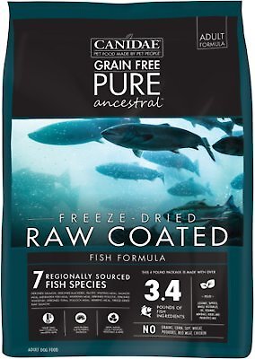 Discontinued CANIDAE Grain Free PURE Ancestral Fish Formula Freeze Dried Raw Coated Dry Dog Food 4 lb bag Chewy