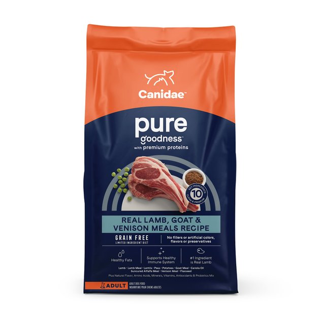 CANIDAE Grain-Free PURE Limited Ingredient Lamb, Goat & Venison Meals Recipe Dry Dog Food