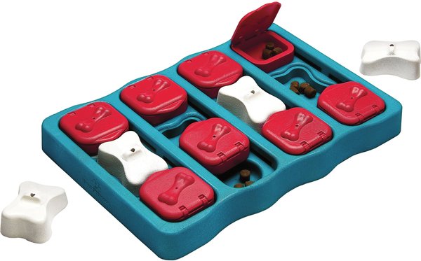 Nina Ottosson by Outward Hound Brick Puzzle Game Dog Toy, Blue & Red slide 1 of 9