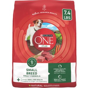 Purina ONE +Plus Adult Small Breed Lamb & Rice Formula Dry Dog Food, 7.4-lb bag