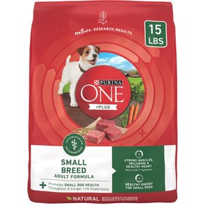 Purina ONE +Plus Adult Small Breed Lamb & Rice Formula Dry Dog Food, 15-lb bag