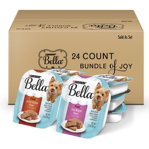 Purina Bella Small Breed Filet Mignon & Grilled Chicken Flavor Variety Pack Wet Dog Food Trays, 3.5-oz, case of 24