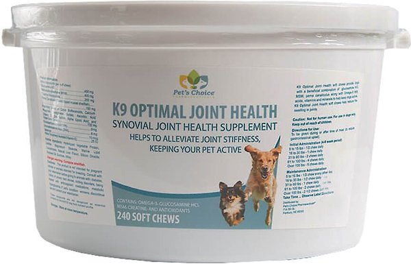 Pet's Choice Pharmaceuticals K9 Optimal Joint Health Soft Chew Dog Supplement, 240 count slide 1 of 3