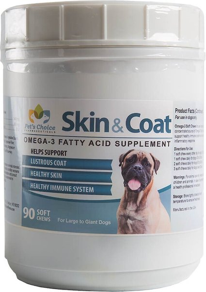 Pet's Choice Pharmaceuticals Skin & Coat Large to Giant Breed Soft Chews Dog Supplements, 90 count slide 1 of 1