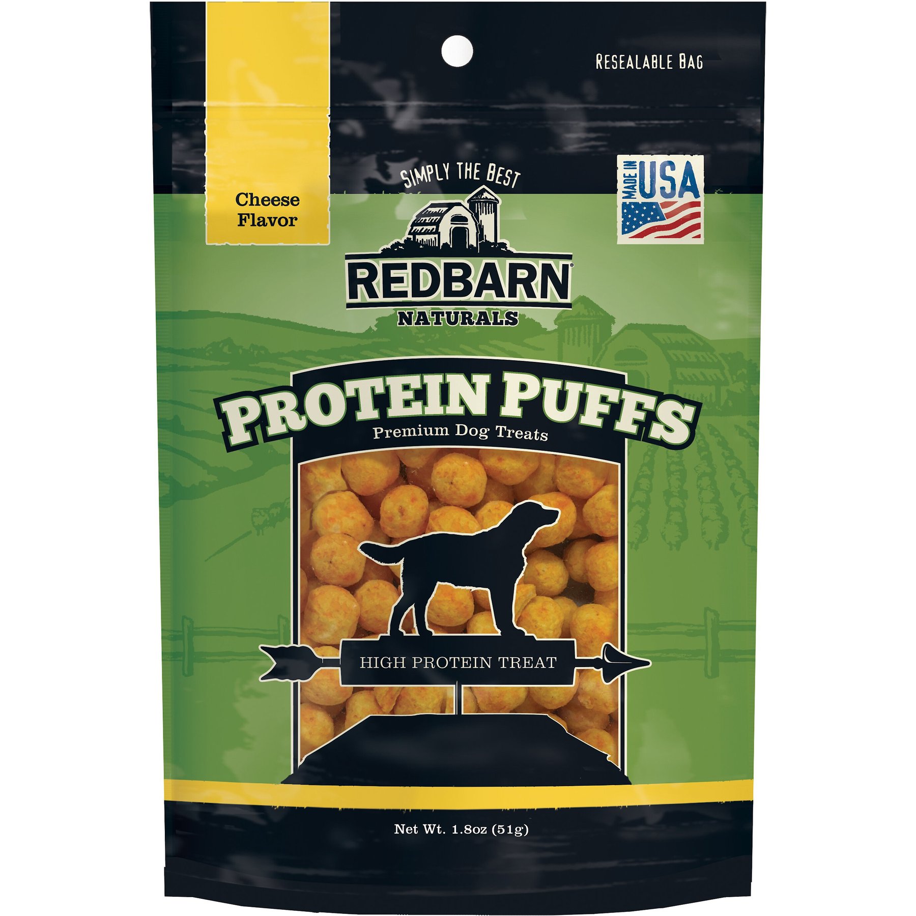 Redbarn Protein Puffs Grain-Free Cheese Flavor Dog Treats