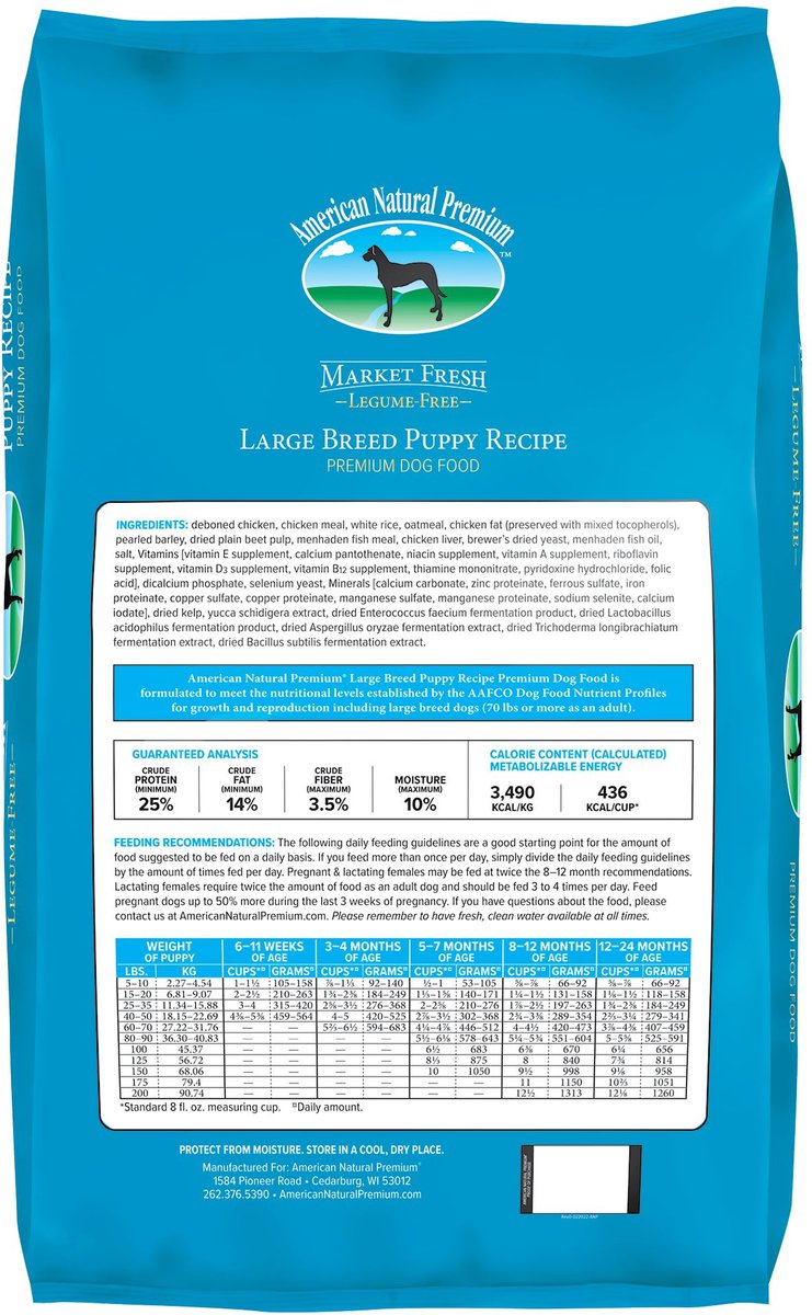 Premium large discount breed puppy food