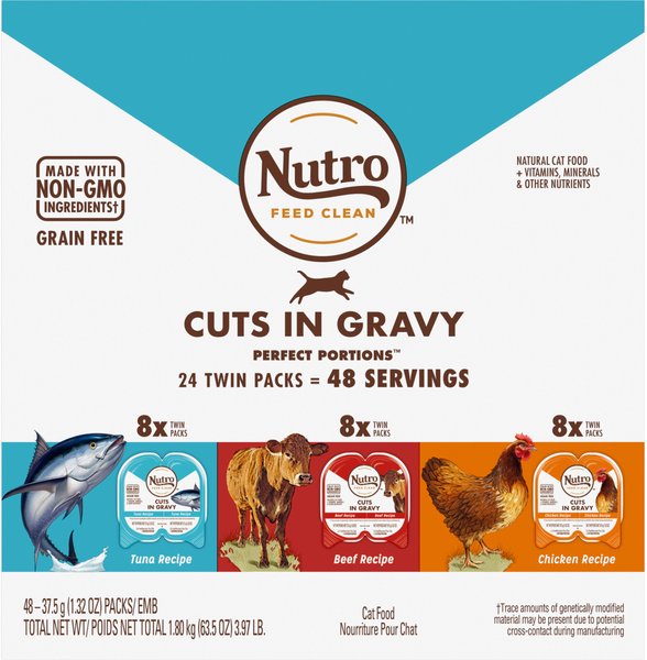 NUTRO Perfect Portions Grain Free Cuts in Gravy Variety Pack Beef