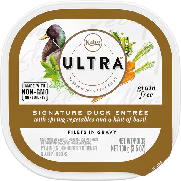 NUTRO Ultra Grain Free Filets in Gravy Signature Duck Entree Adult Wet Dog Food Trays 3.5 oz case of 24 Chewy