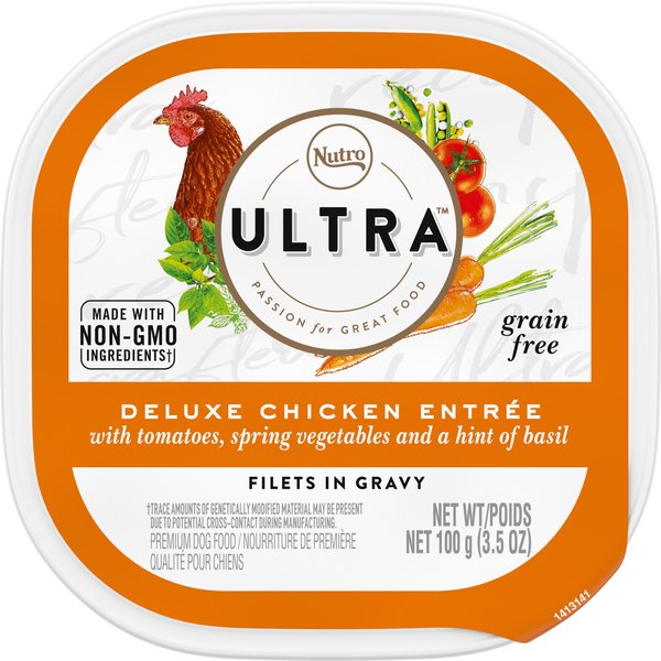 Nutro Ultra Grain-Free Filets in Gravy Deluxe Chicken Entree Adult Wet Dog Food Trays, 3.5-oz, case of 24 slide 1 of 8