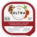Nutro Ultra Grain-Free Filets in Gravy Tender Beef Entree Adult Wet Dog Food Trays, 3.5-oz, case of 24