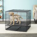 MidWest Double Door Collapsible Wire Puppy Crate with 1 inch Floor Grid, 37 inch