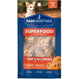 Barkworthies Turkey Jerky Recipe with Pumpkin, Sweet Potato & Carrot Blend Dog Treats, 1-oz bag