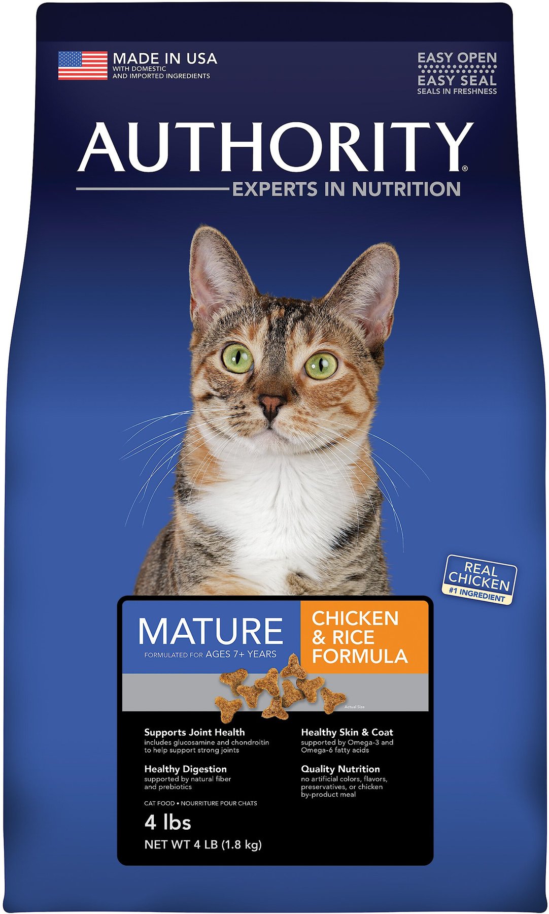 AUTHORITY Chicken Rice Formula Senior Dry Cat Food 4 lb bag