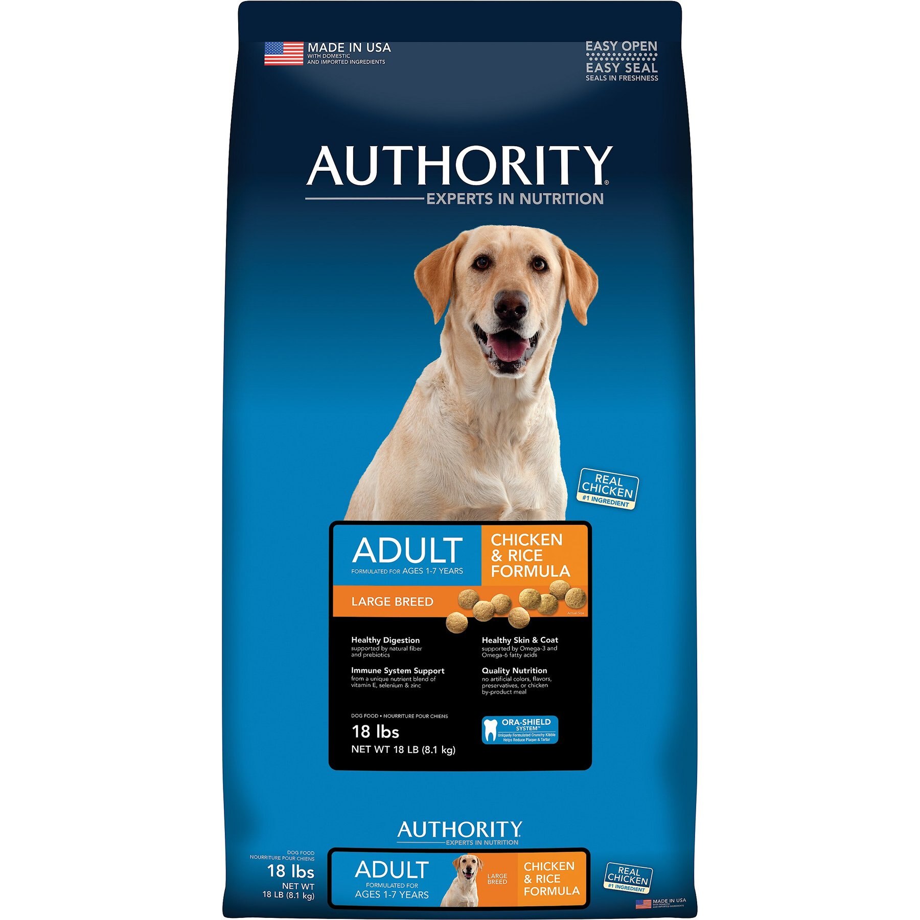 Discontinued AUTHORITY Chicken Rice Formula Large Breed Adult Dry Dog Food 34 lb bag Chewy