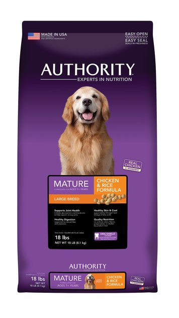 authority dog food mature large breed