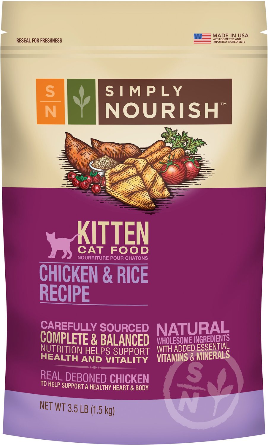 simply nourish dry kitten food