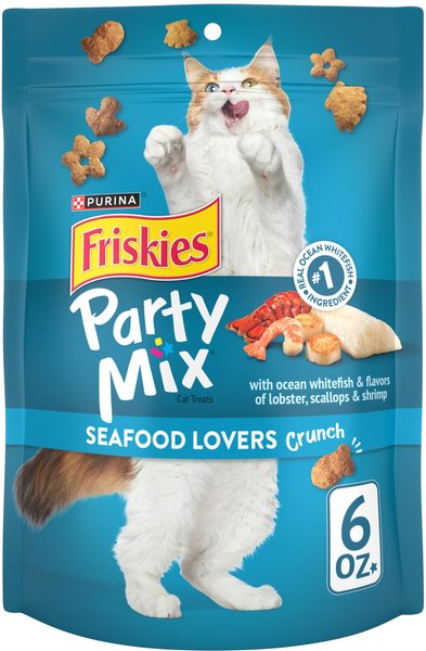 Friskies Party Mix Seafood Lovers Crunch Flavor Crunchy Cat Treats, 6-oz bag slide 1 of 10
