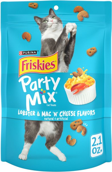 Friskies Party Mix Lobster & Mac 'N' Cheese Flavors Crunchy Cat Treats, 2.1-oz bag slide 1 of 11