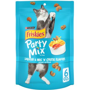 Friskies Party Mix Lobster & Mac 'N' Cheese Flavors Crunchy Cat Treats, 6-oz bag