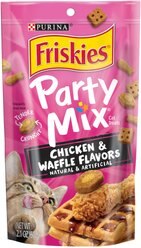 Friskies Party Mix Chicken & Waffles Flavors Crunchy Cat Treats, 2.1-oz bag