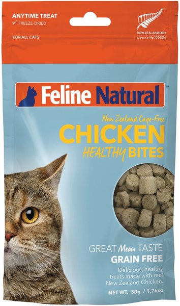 Feline Natural Chicken Healthy Bites Grain-Free Freeze-Dried Cat Treats, 1.76-oz bag slide 1 of 7