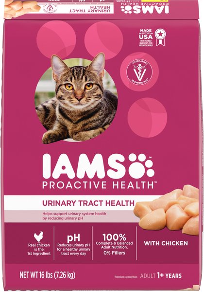 Iams ProActive Health Urinary Tract Health with Chicken Adult Dry Cat Food, 16-lb bag slide 1 of 10